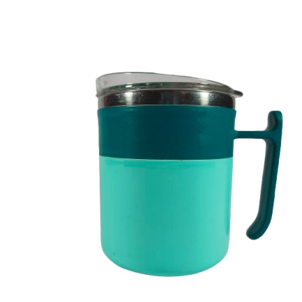 Coffee Mug with Sipper Lid Blue Stainless Steel Coffee Mug (300 ml)