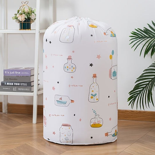Printed Cylinder Shape Laundry Bag